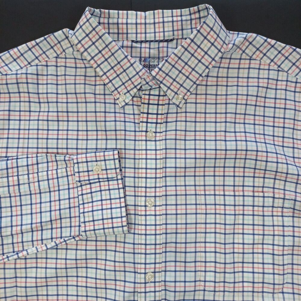 Vineyard Vines On-The-Go Performance Shirt Men XL Brrr Cooling Plaid Stretch OTG